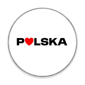 LOVE POLSKA Gift - Round  fridge magnet - white - Front