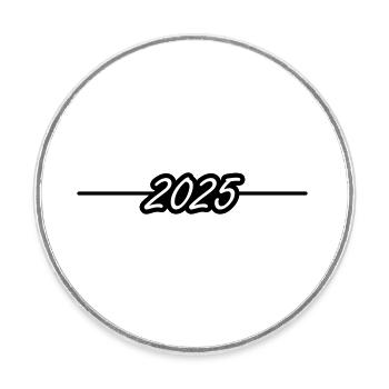2025 Jahr - Runder Kühlschrankmagnet - Weiß - Vorne