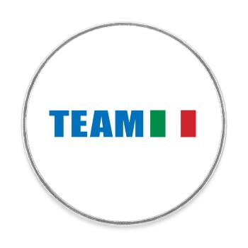 Support-Team Italien - Runder Kühlschrankmagnet - Weiß - Vorne