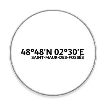 Coordonnées de Saint-Maur-des-Fossés - Magnet rond - blanc - Devant