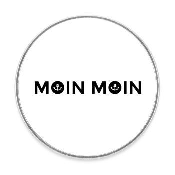 moin moin schwarz - Runder Kühlschrankmagnet - Weiß - Vorne