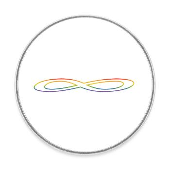 Rainbow Infinity - Round  fridge magnet - white - Front