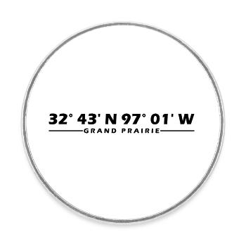 Grand Prairie Coordinates - Round  fridge magnet - white - Front