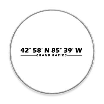 Grand Rapids Coordinates - Round  fridge magnet - white - Front