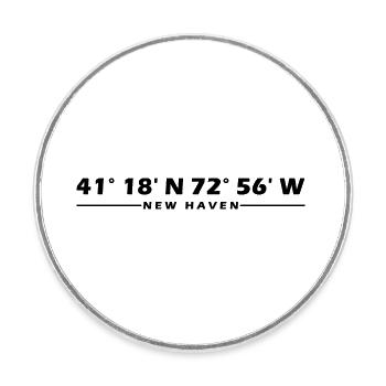 Coordonnées de New Haven - Magnet rond - blanc - Devant