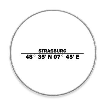 Strasbourg coordinates - Round  fridge magnet - white - Front