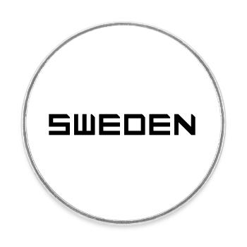 Suède - Magnet rond - blanc - Devant