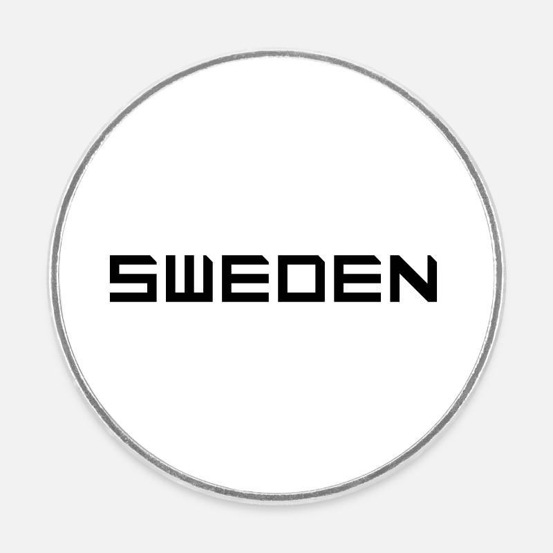 Sweden - Round  fridge magnet - white