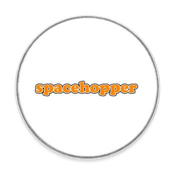 Spacehopper -Rétro des années 1970 - Magnet rond - blanc - Devant