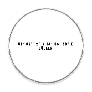 Coordonnées Döbeln Saxe - Magnet rond - blanc - Devant