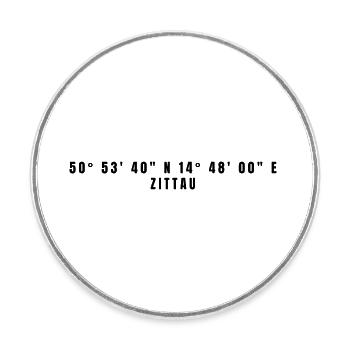 Zittau Saxony Coordinates - Round  fridge magnet - white - Front