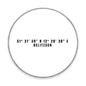 Delitzsch, Saxe Coordonnées - Magnet rond - blanc - Devant