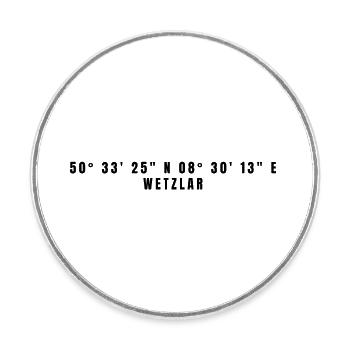 Wetzlar Hesse Coordinates - Round  fridge magnet - white - Front