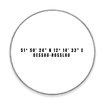 Coordonnées Dessau-Rosslau, Saxe-Anhalt - Magnet rond - blanc - Devant