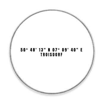 Coordonnées Troisdorf Rhénanie-du-Nord-Westphalie - Magnet rond - blanc - Devant