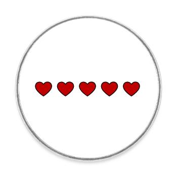 Hearts Symbol Line - Round  fridge magnet - white - Front