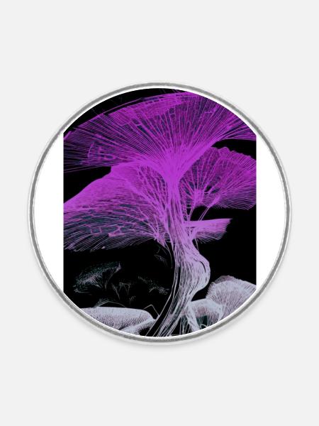 Ginko Pink - Runder Kühlschrankmagnet - Weiß