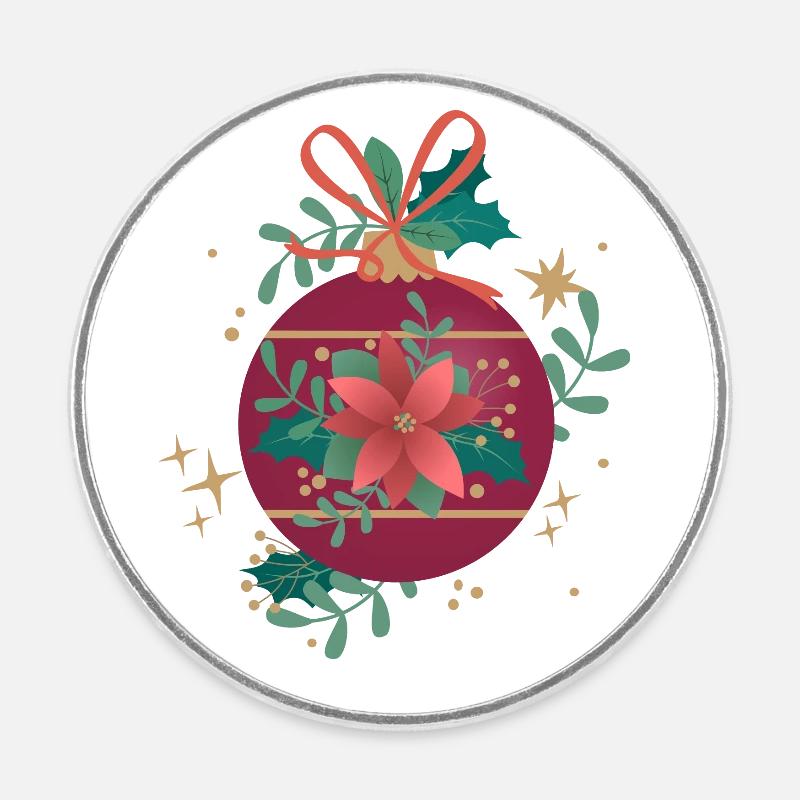 Weihnachtskugel - Runder Kühlschrankmagnet - Weiß