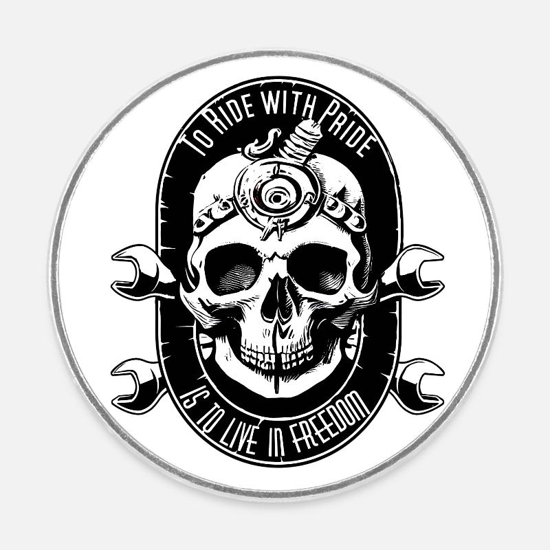 Ride with Pride! - Round  fridge magnet - white