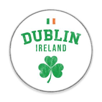 Dublin, Irland - Runder Kühlschrankmagnet - Weiß - Vorne