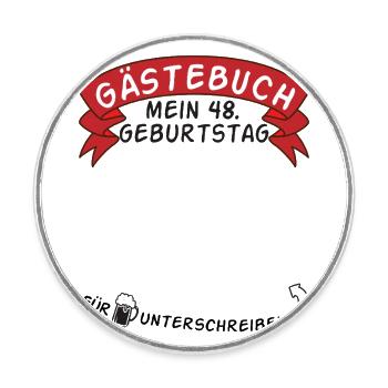 Gästebuch Mein 48. Geburtstag Geschenkidee - Runder Kühlschrankmagnet - Weiß - Vorne