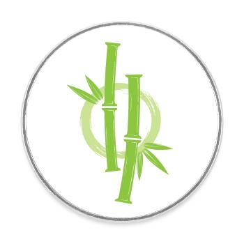 Bamboo Japanese Enso Circle - Round  fridge magnet - white - Front
