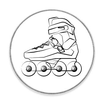 inlineskates inlineskate rollerblades rollerskates - Runder Kühlschrankmagnet - Weiß - Vorne