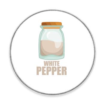 White Pepper Spice Taste Food Cooking - Round  fridge magnet - white - Front