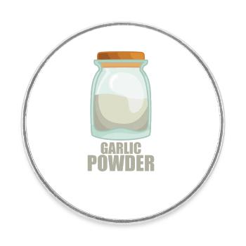 Garlic Powder Spice Taste Food Cooking - Round  fridge magnet - white - Front