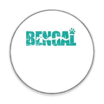 Bengal Maman Race d’animal de compagnie Chat domestique - Magnet rond - blanc - Devant