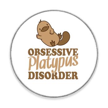 Trouble obsessionnel de l’ornithorynque Schnabeltier - Magnet rond - blanc - Devant