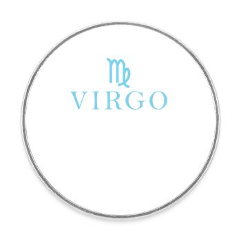 Signe du zodiaque Vierge Vierge constellation - Magnet rond - blanc - Devant