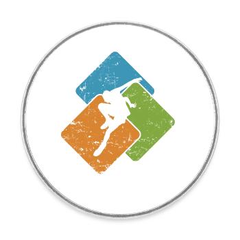 Parkour Fitness Sport Jump Training - Magnet rond - blanc - Devant