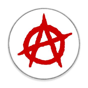 Logo Anarchy A - Magnet rond - blanc - Devant