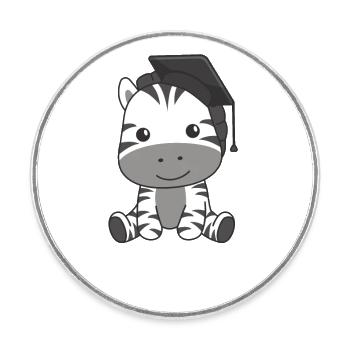 Kids Kindergarten nailed it Zebra Graduation - Runder Kühlschrankmagnet - Weiß - Vorne