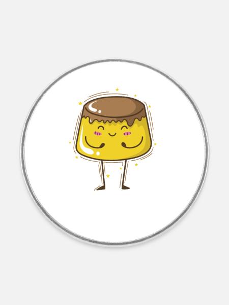 Pudding lebt Nachtisch Süßspeise - Runder Kühlschrankmagnet - Weiß