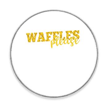 Waffles Please Snack Pastry Dough Baker - Round  fridge magnet - white - Front