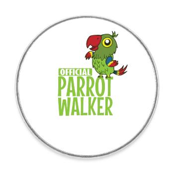 Official Parrot Walker Animal Tropics Bird - Round  fridge magnet - white - Front