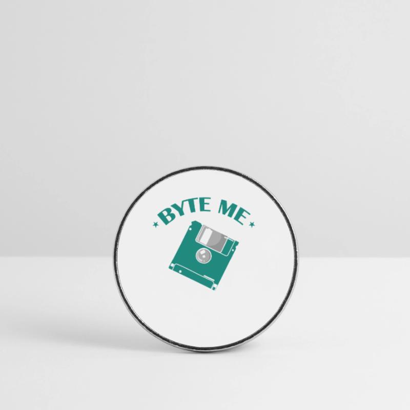 Byte me Floppy Disk Floppy Disk Retro Memory Module Round  fridge magnet
