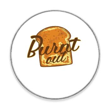 Burnt out Brot Bäcker Backware - Runder Kühlschrankmagnet - Weiß - Vorne
