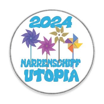 Ship of Fools Utopia 2024 - Dates - Round  fridge magnet - white - Front