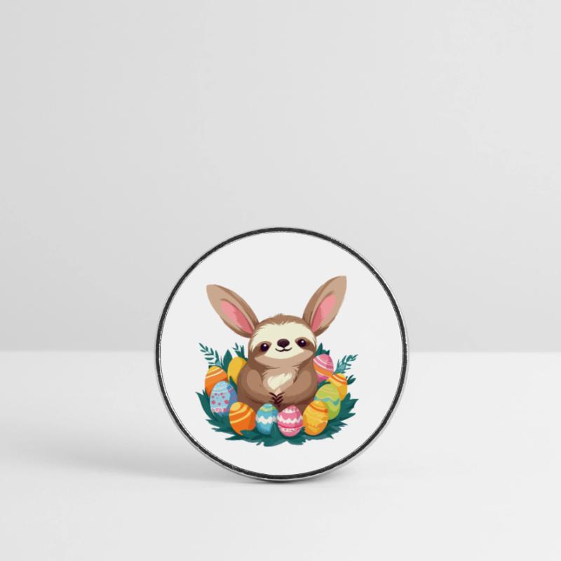 Funny Sloth Easter Bunny Iconic Easter Round  fridge magnet