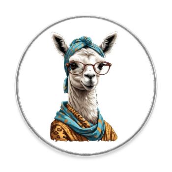 Funny Llama Alpaca Design for Moms - Round  fridge magnet - white - Front