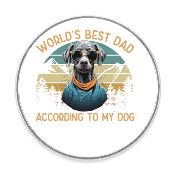Welt Bester Hundepapa Weimaraner Lustige Hunde - Runder Kühlschrankmagnet - Weiß - Vorne