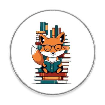 Niedlicher Buch Liebhaber Lustiges Bücher Design - Runder Kühlschrankmagnet - Weiß - Vorne