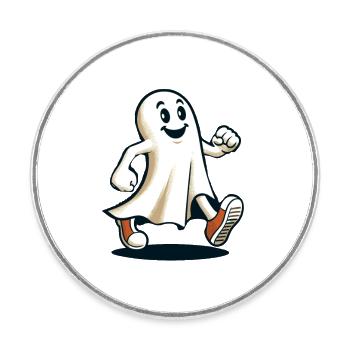 Drôle Vintage Fantôme Rétro Art Style Halloween - Magnet rond - blanc - Devant