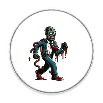 Retro Vintage Stil Halloween Zombie Kostüm Deko - Runder Kühlschrankmagnet - Weiß - Vorne