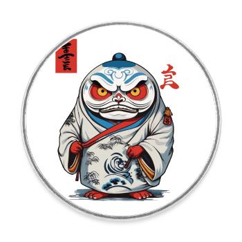 Japanischer Daruma Ästhetik Yokai Vintage - Runder Kühlschrankmagnet - Weiß - Vorne