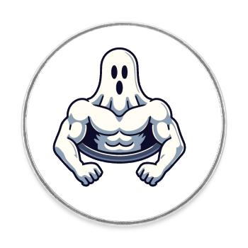 Musculation Ghost Workout Renforcement musculaire Mind - Magnet rond - blanc - Devant