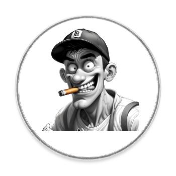 Freak - Round  fridge magnet - white - Front